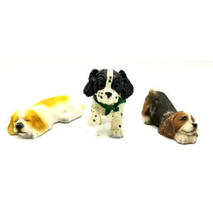 Vintage Miniature Dog Figurines Mixed Set of Three Dogs 3-4"